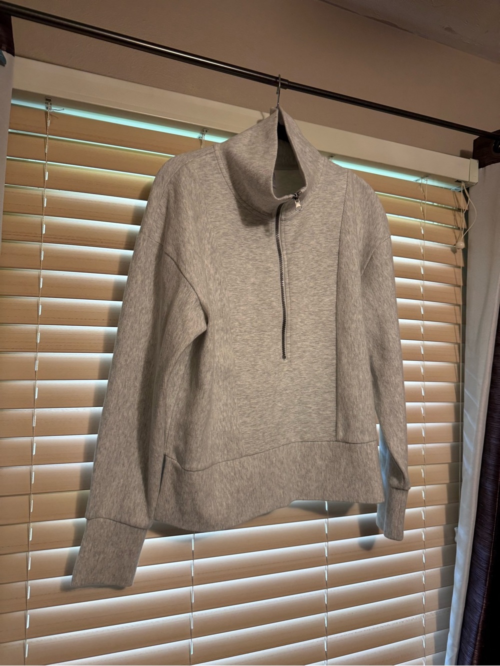 Te Verde Gray Half-Zip Turtleneck Sweater